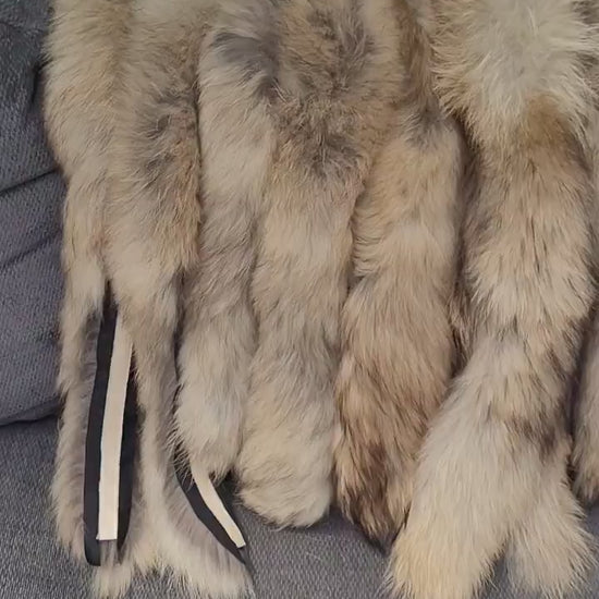 BY ORDER 60x2 cm Real Raccoon Fur Collar, Fur Trim for Hoodies, Raccoon Fur Collar, Fur Scarf, Fur Ruff, Raccoon Fur Hood, Raccoon Fur