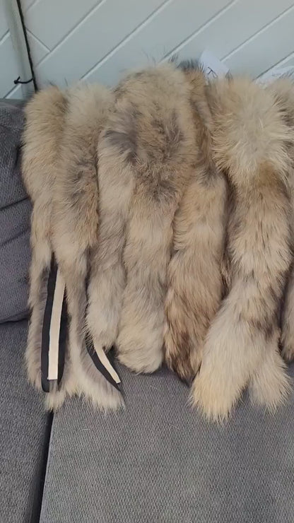 BY ORDER 60x2 cm Real Raccoon Fur Collar, Fur Trim for Hoodies, Raccoon Fur Collar, Fur Scarf, Fur Ruff, Raccoon Fur Hood, Raccoon Fur