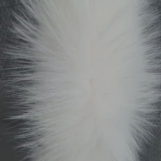 READY to SHIP From Pieces! XL Large Full Finnish Real Fox Fur Collar, Fur Trim for Hoodie, Fox Fur Collar, Fur Scarf, Fur Ruff, Ivory Fox