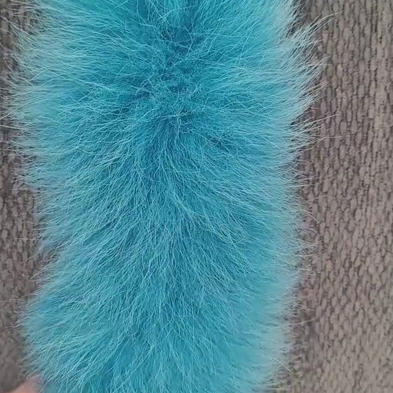 BY ORDER, Real Fox Fur (Tail) Trim Hood, Fur collar trim, Fox Fur Collar, Fur Scarf, Fur Ruff, Fur Hood, Fur stripe, Coat Trim, Green