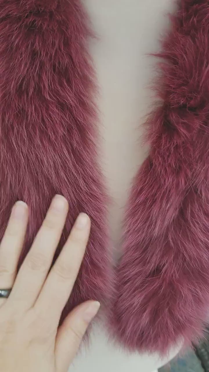 BY ORDER, Real Fox Fur (not Tail) Trim Hood, Fur collar trim, Fox Fur Collar, Fur Scarf, Fur Ruff, Fur Hood, Fur stripe, Coat Trim