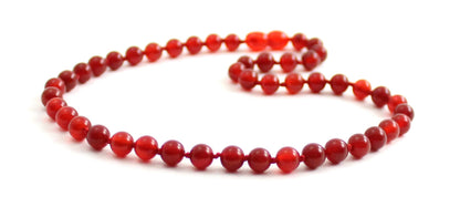 Carnelian Gemstone Knotted Red Necklace-3