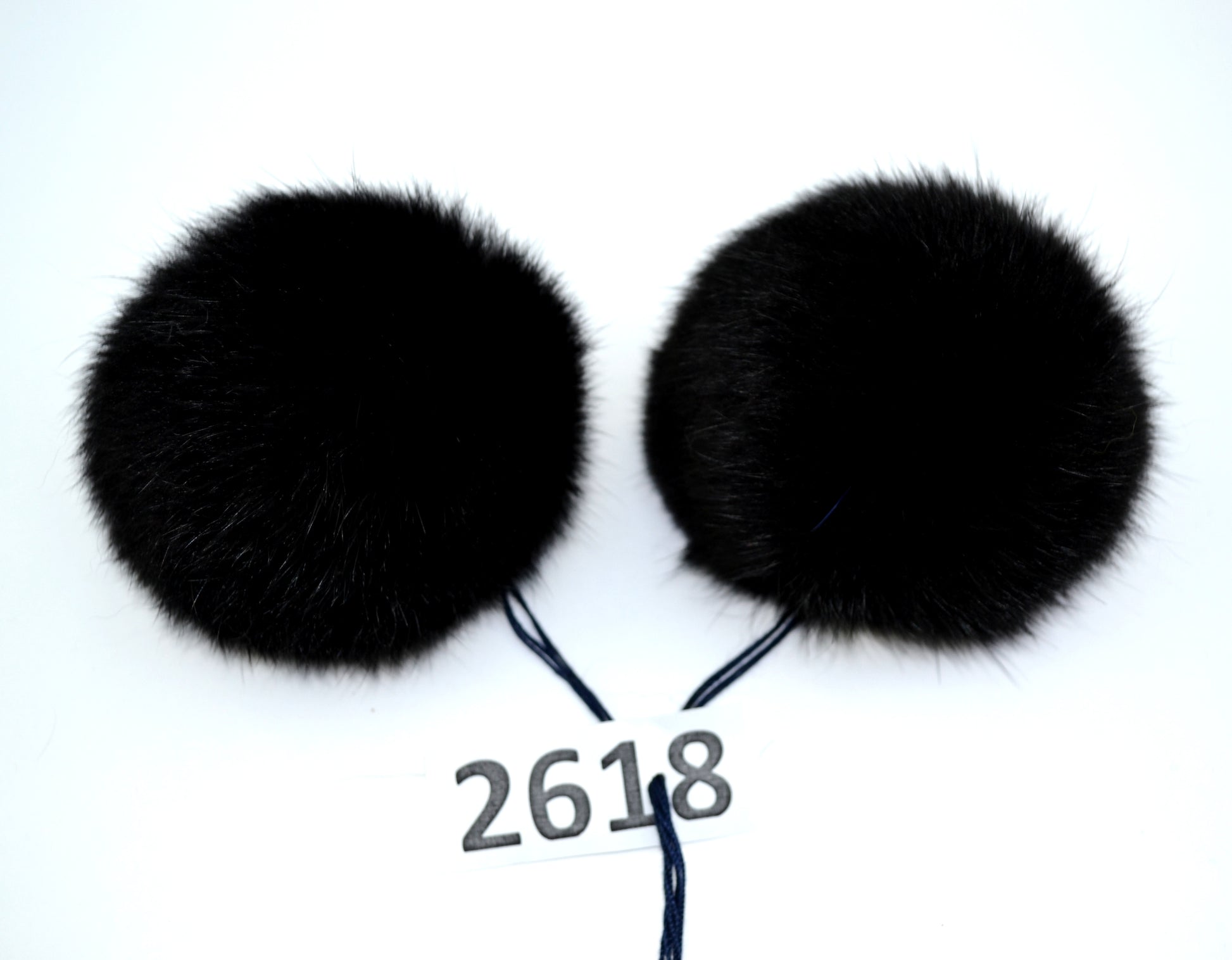 black double rabbit pom pom