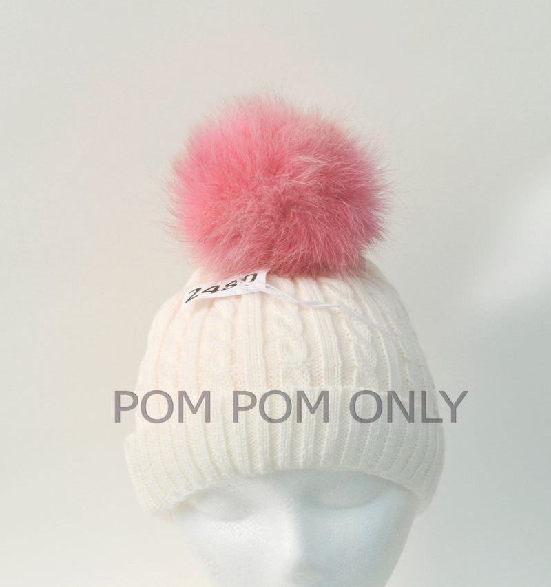 FOX POM POM! Real Fox Pom-Pom, Fur Pom Pom, Pink Pom Pom Genuine Fur Pom Pom, Pom Pom for Winter Hat, for Women Hat, for Knitted hats, Child