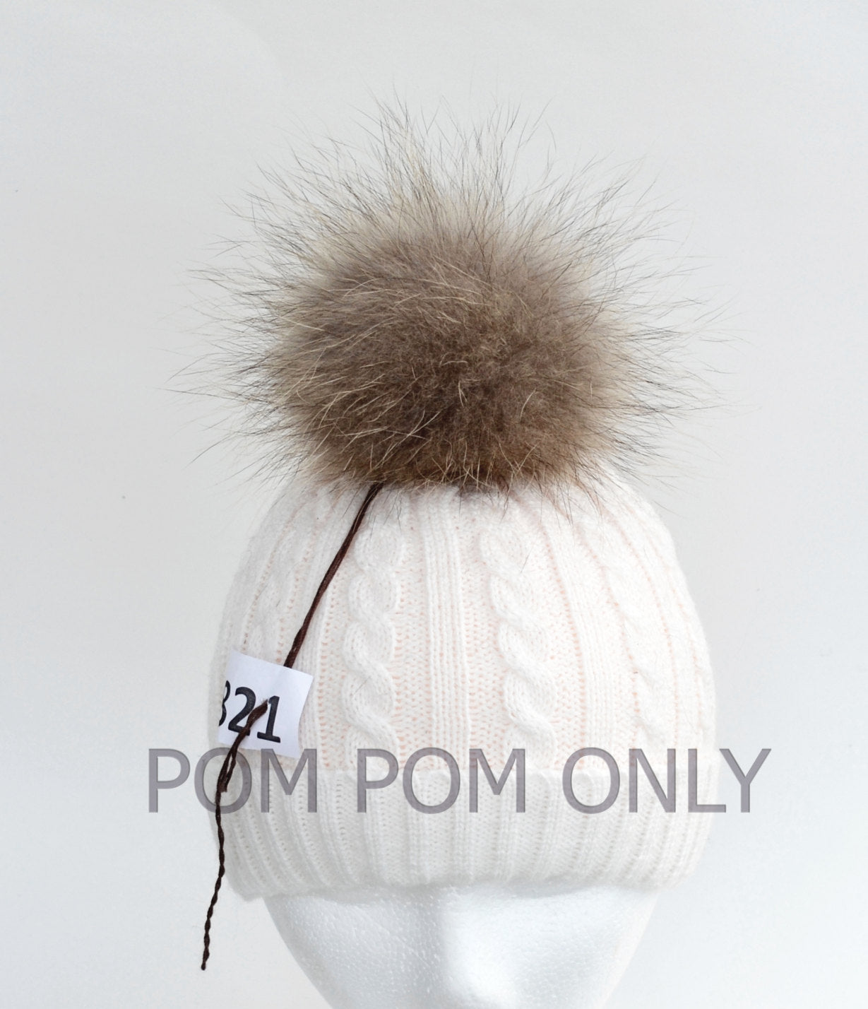 7 Raccoon Pom Pom! Large Pom Pom Hat Raccoon Pompom Natural Fur