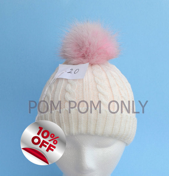 FOX FUR POMPOM! Pink Pom-Pom, Fox Pom Pom, Real Fur Pom Pom, Genuine Fur, Pom Pom for Winter Hat, Pom Pom for Women Hat, for Knitted hats