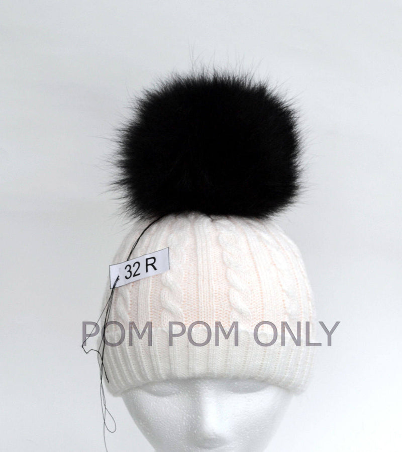 6,5" SUPER THICK POMPOM!  Fox Pom Pom, Fur Pom-Pom, Real Fur, Genuine Fur, Ideal for hat, Handmade, Child, Black Pom Pom, Knit hat, Cap, hat