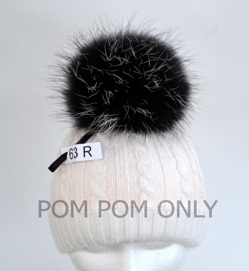 8" FUR POM POM! Raccoon Fur Pom-Pom Hat PomPom Unique Black Raccoon Pom Pom Large Fur Pom Pom for Knitted Hat Raccoon Fur Hat Beanie Child