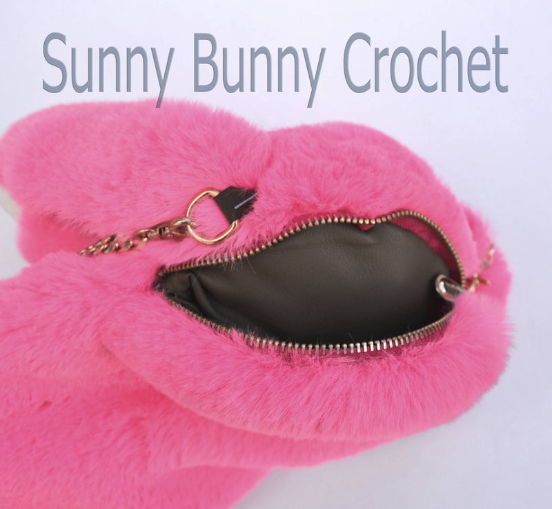 Pink Real Rabbit Fur Shoulder Bag Rabbit Bag Backpack Women Purse Girls Handbag Phone Bag Animal Bag with Chain Clutch Purse Cosmetic Bag