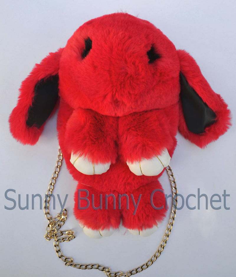 Red Rabbit Shoulder Bag Rabbit Bag Real Fur Backpack Women Purse Girls ...
