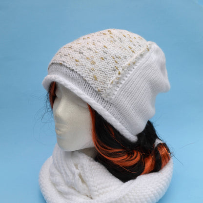 Women’s Knitted Hat & Infinity Scarf Set – Wool Blend Winter Set