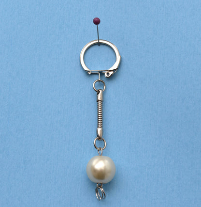 Keychain Ring, Key Rings, Silver Tone 90mm x 20mm, Bag Charm, Key Chain for Pom Pom, Key ring, Pendant, Jewelry, Attached Chain