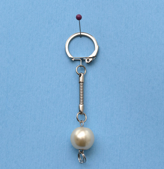 Silver tone 90 mm keychain ring with 20 mm split ring and chain