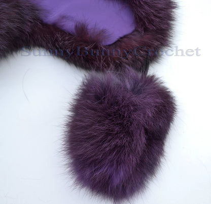 EAR FLAP HAT, Rabbit Fur Kids Hat, Ushanka Hat, Child Hat, Fur Hat with Ear Flaps, Warm Hat, Childs Fur Hat, Trapper Hat, Girl Hat, Fur