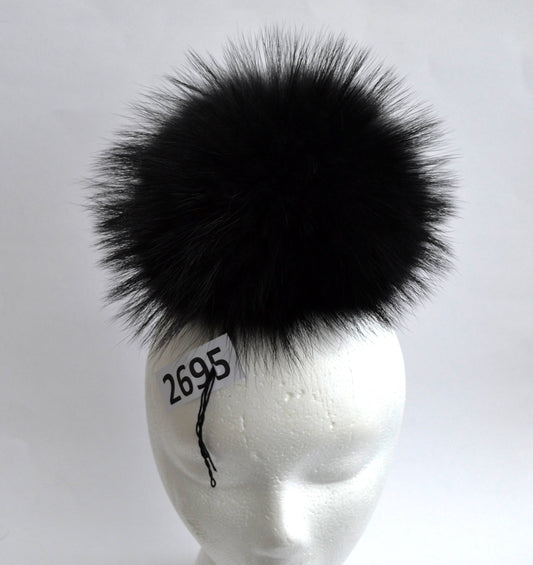 9" SUPER LARGE Raccoon Pom Pom! Black Fur Pom Pom, Real Raccoon Fur, Fur Pom Pom Hat, Women Pom Pom Hat, Children Knitted hat, beanie, pom