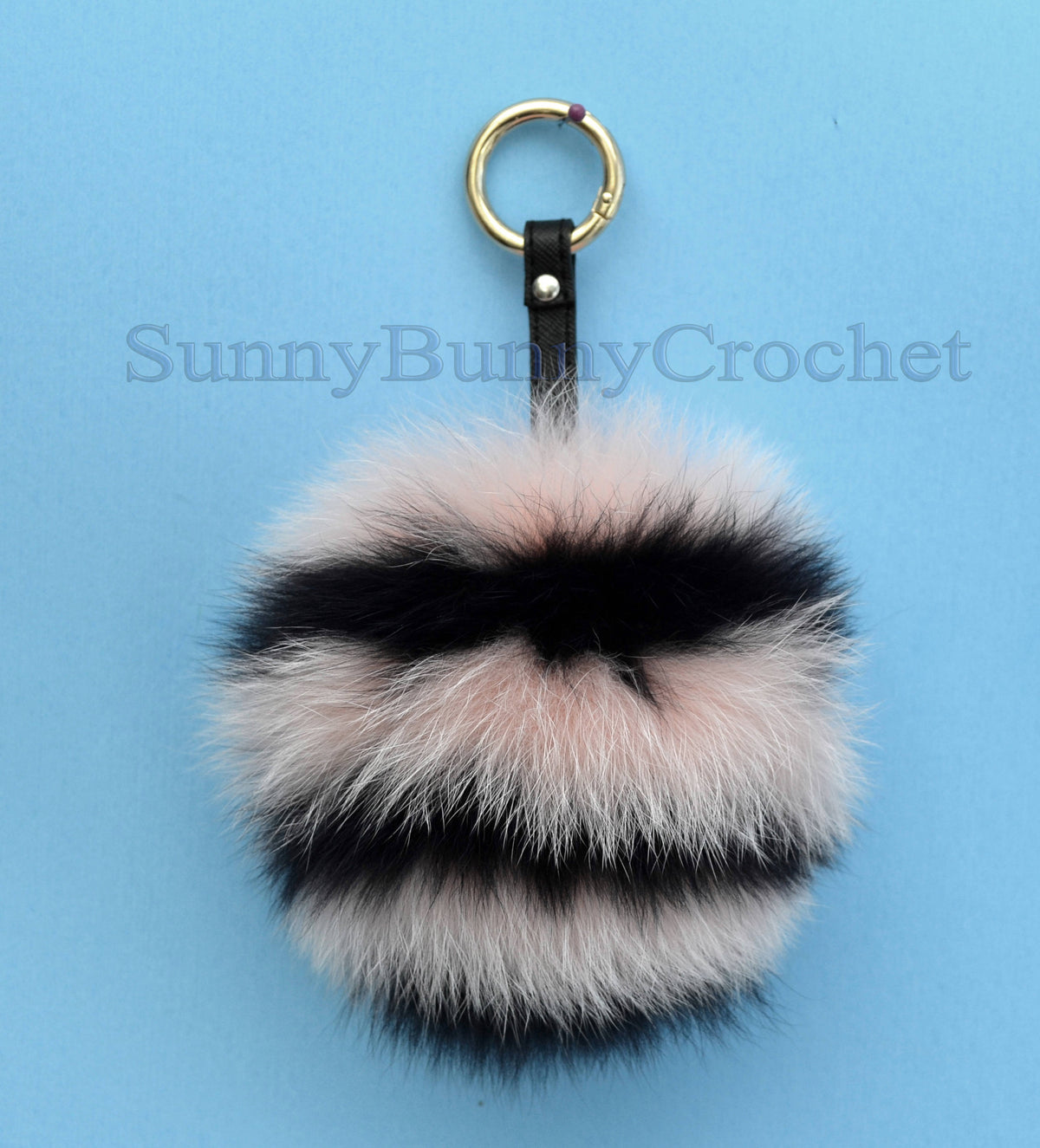 6" POM POM CHARM, Fur Keychain,  Large Fox Bag Charm, Key Chain Charm, Fox Fur Pom Pom, Rainbow Pom Pom, Fur Ball, Pendant Fur, Multicolor
