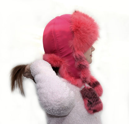 WINTER TRAPPER Hat, Ear Flap Hat, Rabbit Fur Kids Hat, Ushanka Hat, Child Hat, Fur Hat with Ear Flaps, Warm Hat, Childs Fur Hat, Women Hat