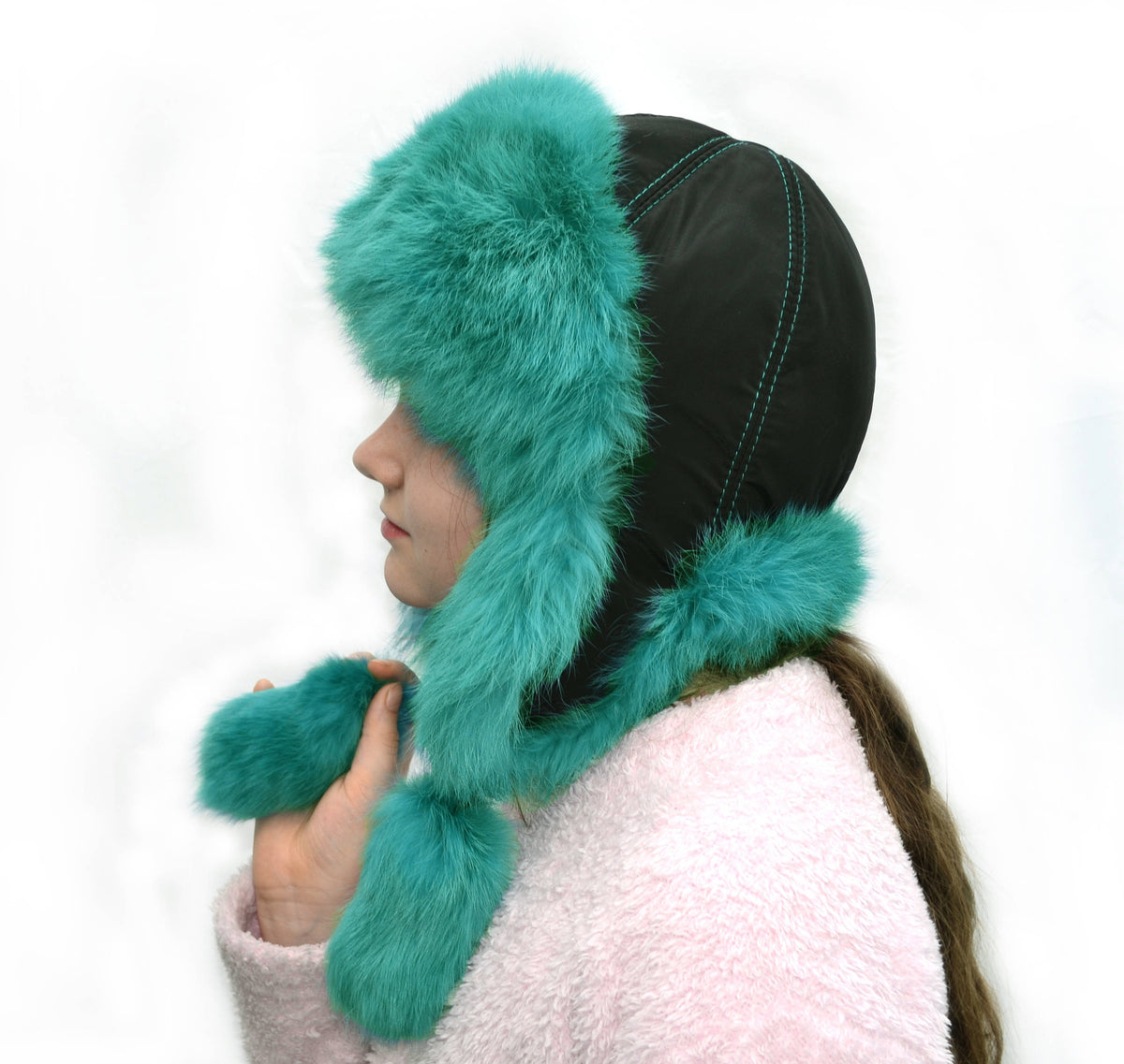 Real Fur Hat, Fur Ear flap Hat, Ushanka Hat, Child Hat, Fur Hat with Ear Flaps, Warm Hat, Childs Fur Hat, Trapper Hat, Rabbit Fur, Kids Hat