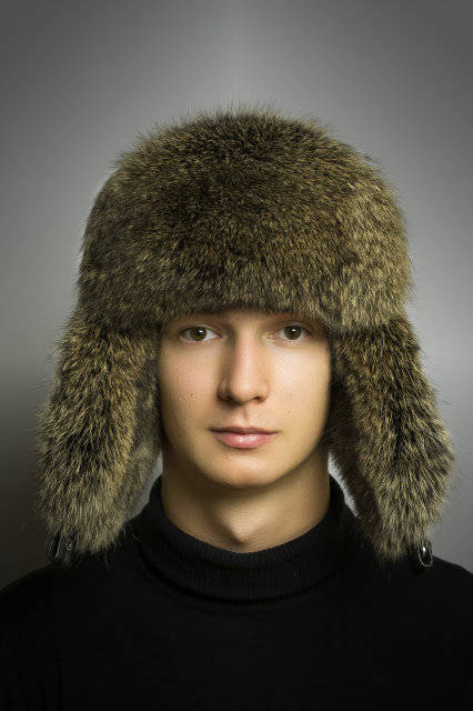 FAUX LEATHER Ear Flap Hat, Men real fur hat, Trapper Hat, Aviator Hat, Ushanka, Russian Hat, Ski Hat, Rabbit Fur, Fur Hat, Gift for Men