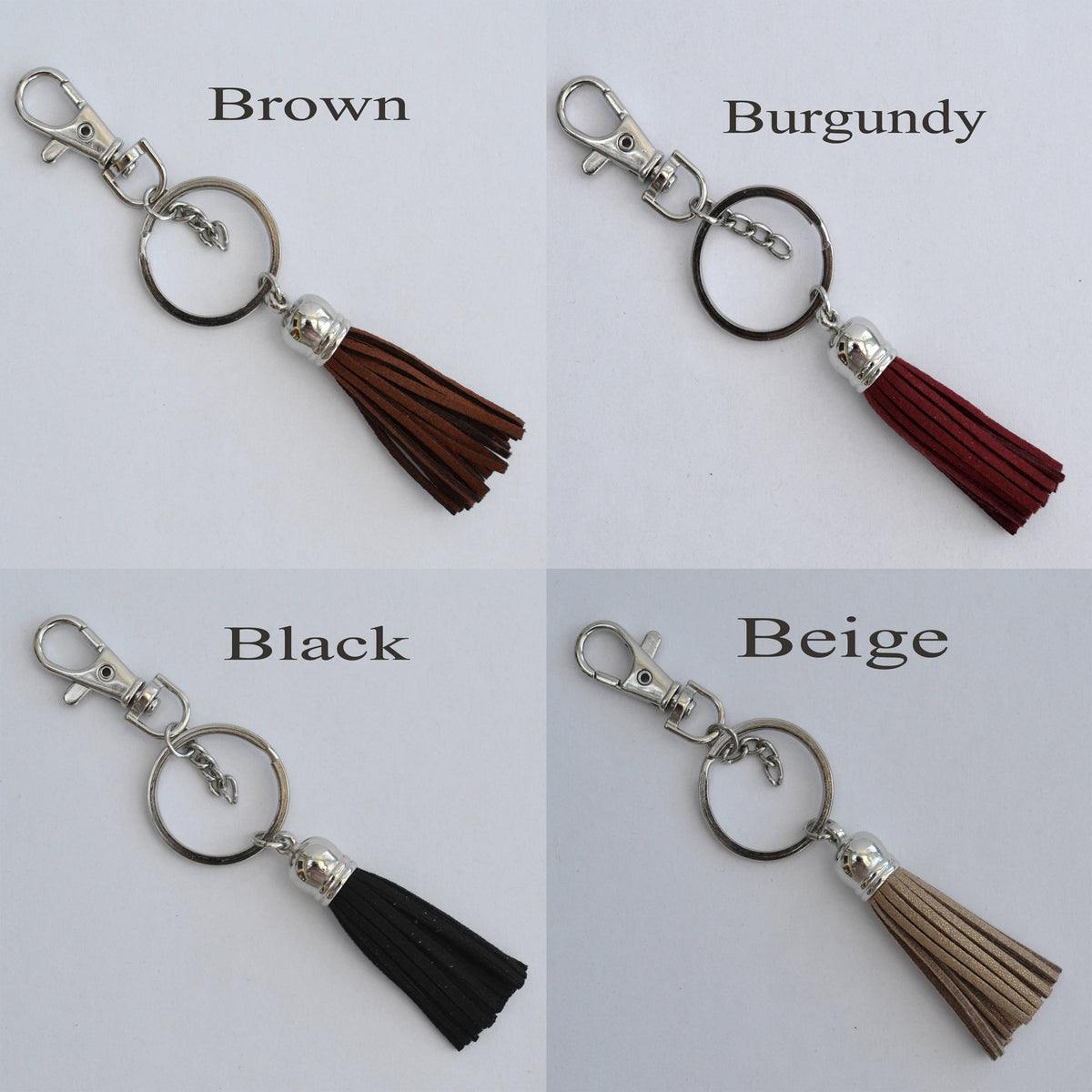 Keychain ring, Key Rings, Key chain with Tassel, Bag Charm, Key Chain for Pom Pom, Key ring, Pendant, Jewelry, Attached Chain, Lobster Clasp