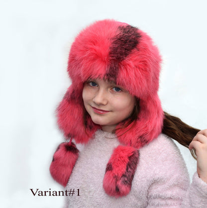 WINTER TRAPPER Hat, Ear Flap Hat, Rabbit Fur Kids Hat, Ushanka Hat, Child Hat, Fur Hat with Ear Flaps, Warm Hat, Childs Fur Hat, Women Hat