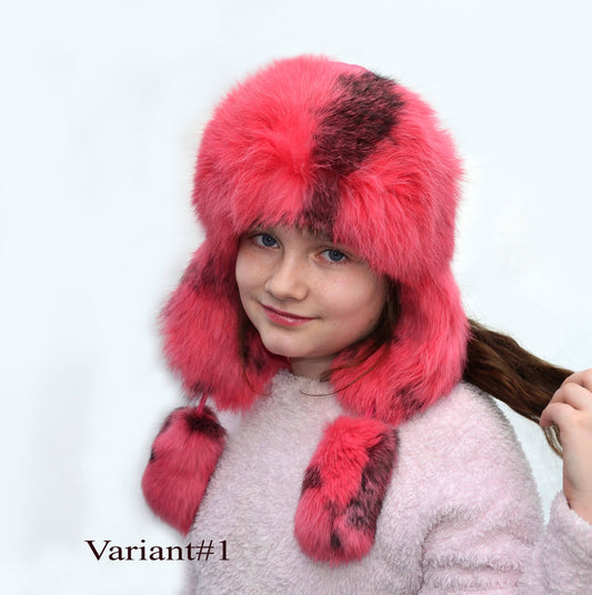 WINTER TRAPPER Hat, Ear Flap Hat, Rabbit Fur Kids Hat, Ushanka Hat, Child Hat, Fur Hat with Ear Flaps, Warm Hat, Childs Fur Hat, Women Hat
