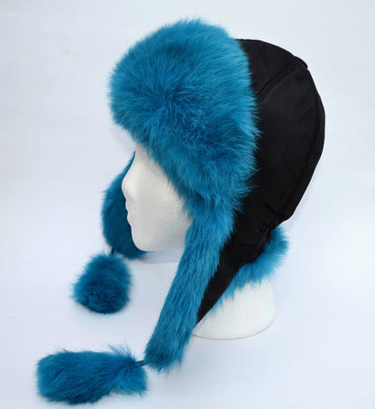 Real Fur Hat, Fur Ear flap Hat, Ushanka Hat, Child Hat, Fur Hat with Ear Flaps, Warm Hat, Childs Fur Hat, Trapper Hat, Rabbit Fur, Kids Hat