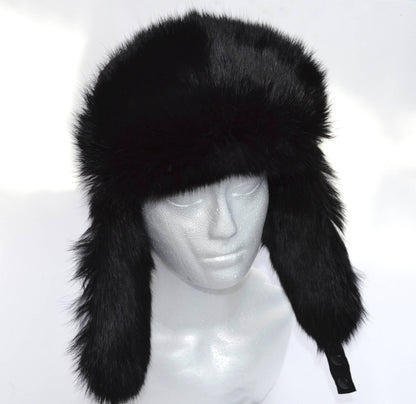 FUR EAR FLAP Hat, Men real fur hat, Trapper Hat, Aviator Hat, Ushanka, Russian Hat, Ski Hat, Rabbit Fur, Fur Hat Ear Flaps, Gift for Men
