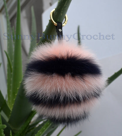 6" POM POM CHARM, Fur Keychain,  Large Fox Bag Charm, Key Chain Charm, Fox Fur Pom Pom, Rainbow Pom Pom, Fur Ball, Pendant Fur, Multicolor