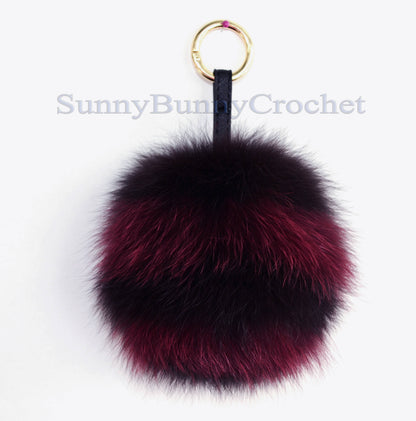6" FUR POM POM Keychain, Large Fox Bag Charm, Key Chain Charm, Fox Fur Pom Pom, Rainbow Pom Pom, Fur Ball, Pendant Fur, Keyring, Multicolor