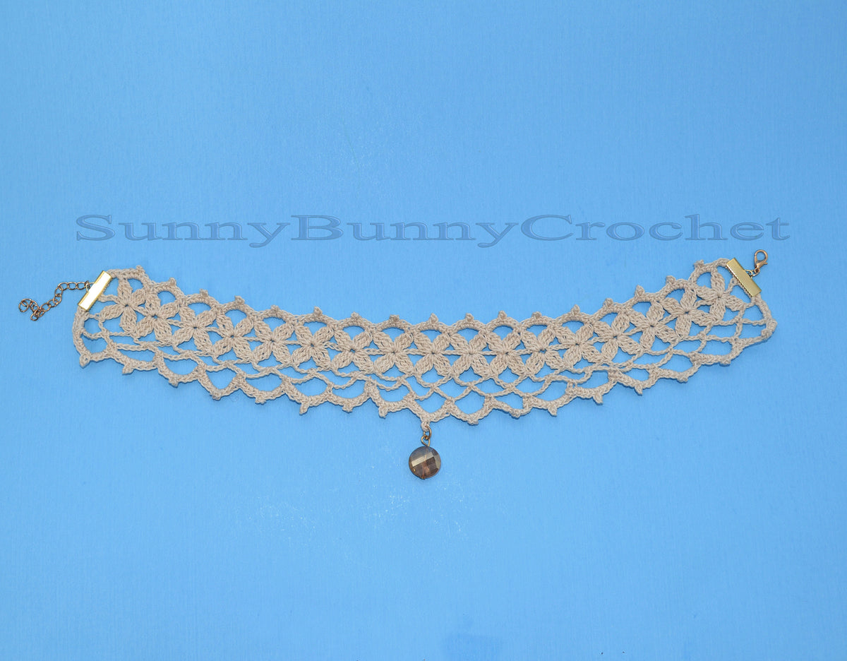 Crochet Choker, Choker Necklace, Crochet Collar, White Choker, Knit Women Necklace, Wedding Necklace, Crochet Jewelry, Gift for her