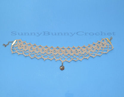 Crochet Choker, Choker Necklace, Crochet Collar, White Choker, Knit Women Necklace, Wedding Necklace, Crochet Jewelry, Gift for her