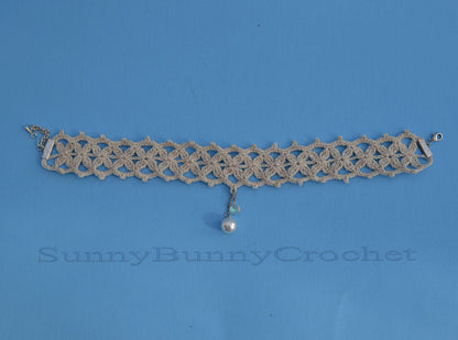 CHOKER NECKLACES  For Women, White lace choker, Crocheted necklace, Boho choker, Lace choker, Dainty choker, Choker collar, Wedding Necklace