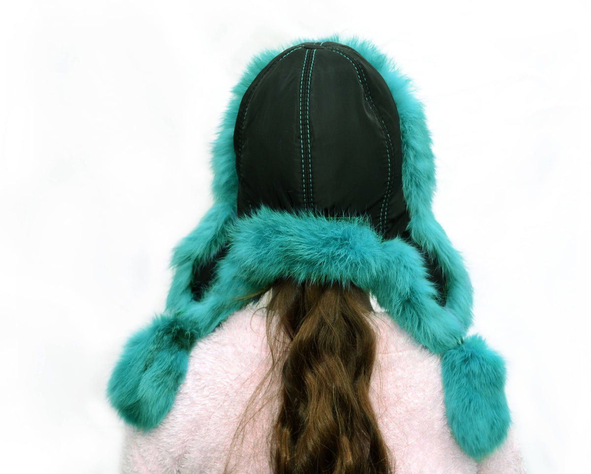 Real Fur Hat, Fur Ear flap Hat, Ushanka Hat, Child Hat, Fur Hat with Ear Flaps, Warm Hat, Childs Fur Hat, Trapper Hat, Rabbit Fur, Kids Hat