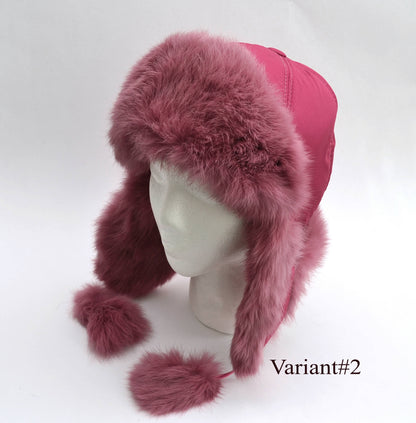 WINTER TRAPPER Hat, Ear Flap Hat, Rabbit Fur Kids Hat, Ushanka Hat, Child Hat, Fur Hat with Ear Flaps, Warm Hat, Childs Fur Hat, Women Hat