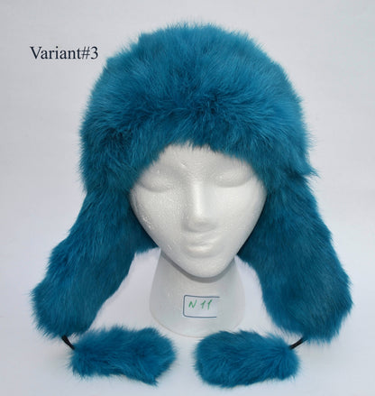 Real Fur Hat, Fur Ear flap Hat, Ushanka Hat, Child Hat, Fur Hat with Ear Flaps, Warm Hat, Childs Fur Hat, Trapper Hat, Rabbit Fur, Kids Hat
