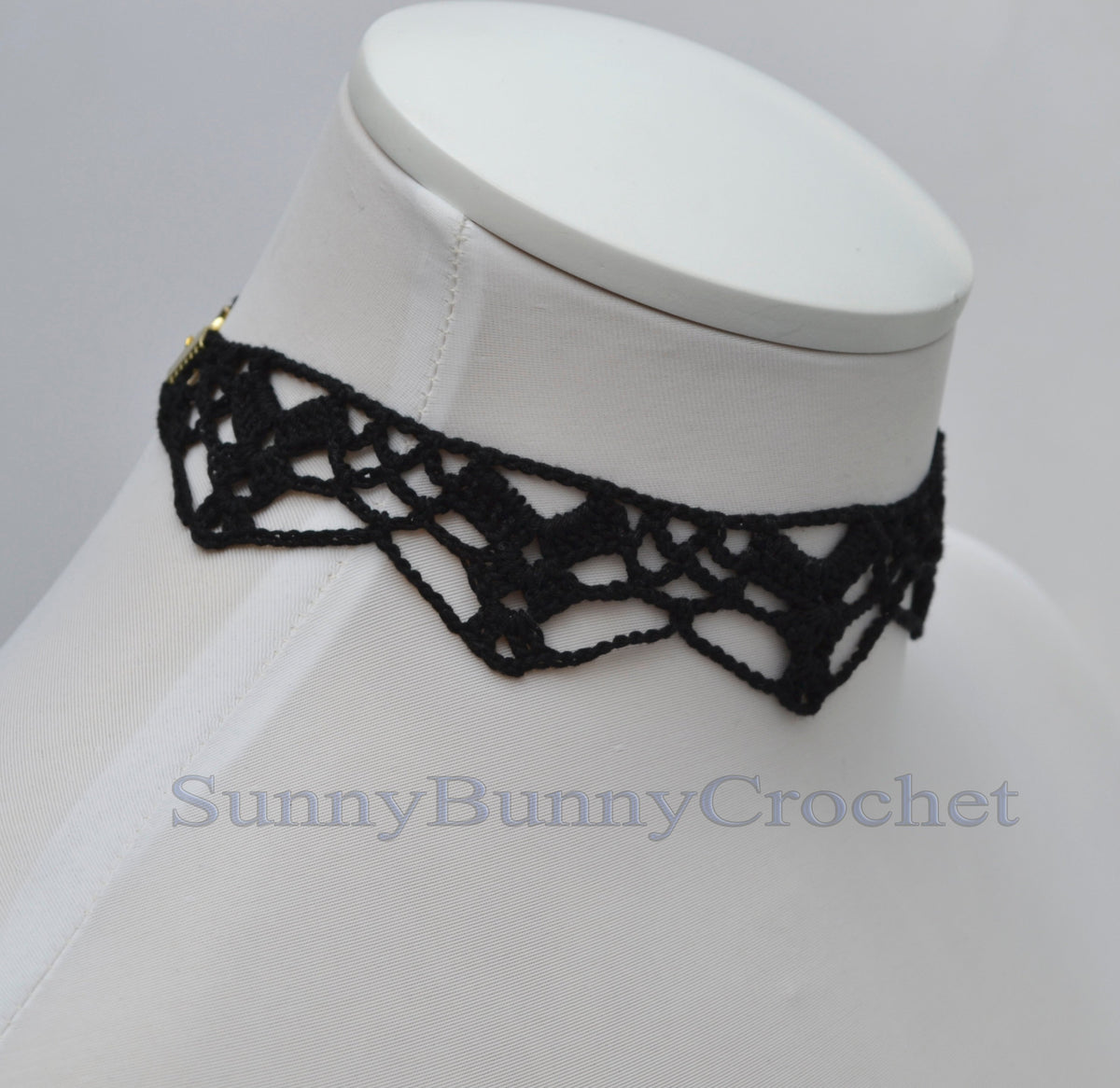 Gothic black necklace choker, Lace Necklace women, Choker necklace Black, Black statement necklace, Spider Net Black, Cotton Choker, Boho
