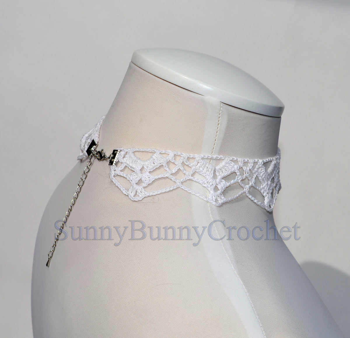 CHOKER NECKLACES For Women, White lace choker, Crocheted necklace, Boho choker, Lace choker, Dainty choker, Choker collar, Wedding Necklace