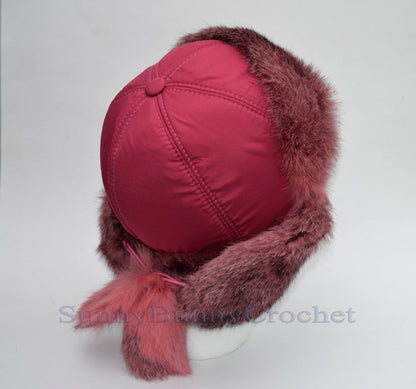 WINTER TRAPPER Hat, Ear Flap Hat, Rabbit Fur Kids Hat, Ushanka Hat, Child Hat, Fur Hat with Ear Flaps, Warm Hat, Childs Fur Hat, Women Hat