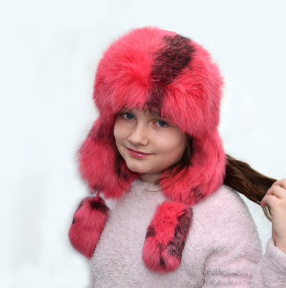 WINTER TRAPPER Hat, Ear Flap Hat, Rabbit Fur Kids Hat, Ushanka Hat, Child Hat, Fur Hat with Ear Flaps, Warm Hat, Childs Fur Hat, Women Hat