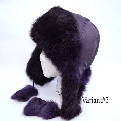 EAR FLAP HAT, Rabbit Fur Kids Hat, Ushanka Hat, Child Hat, Fur Hat with Ear Flaps, Warm Hat, Childs Fur Hat, Trapper Hat, Girl Hat, Fur