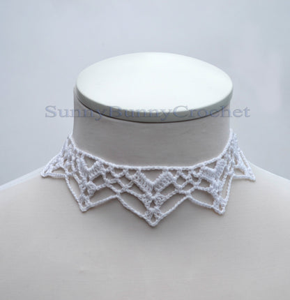CHOKER NECKLACES For Women, White lace choker, Crocheted necklace, Boho choker, Lace choker, Dainty choker, Choker collar, Wedding Necklace