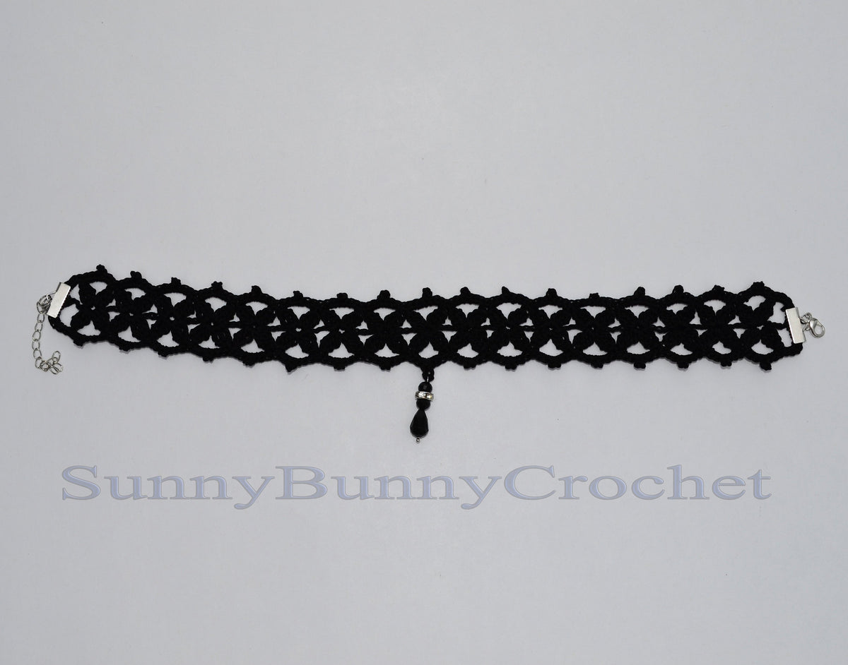 Crocheted Choker Necklaces, Necklaces for Women, Crochet Collar, Black Choker, Crochet Choker, Crochet Jewelry, Necklace, Gift for Her
