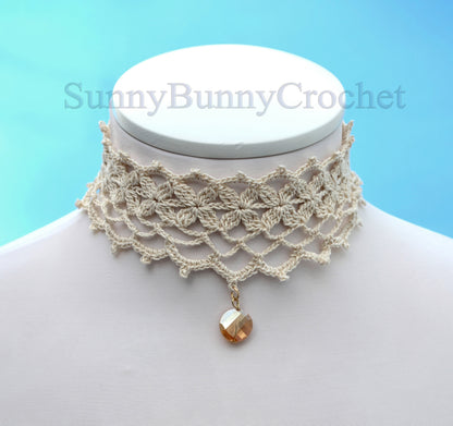 Crochet Choker, Choker Necklace, Crochet Collar, White Choker, Knit Women Necklace, Wedding Necklace, Crochet Jewelry, Gift for her