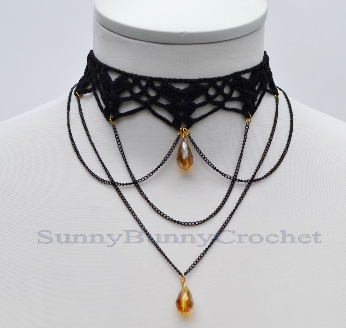 Black necklace choker, Black necklace for women, Choker necklace Black, Black statement necklace, Choker beaded Black, Cotton Choker, Gothic