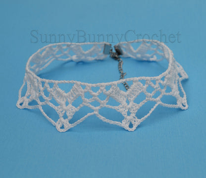 CHOKER NECKLACES For Women, White lace choker, Crocheted necklace, Boho choker, Lace choker, Dainty choker, Choker collar, Wedding Necklace