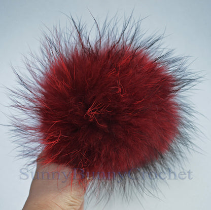 8" REAL FUR POM Pom Key chain, Fur Bag Charm, Key Chain Charm, Large Raccoon Fur Pom Pom, Red Pom Pom, Fur Ball, Keyring, Raccoon Fur
