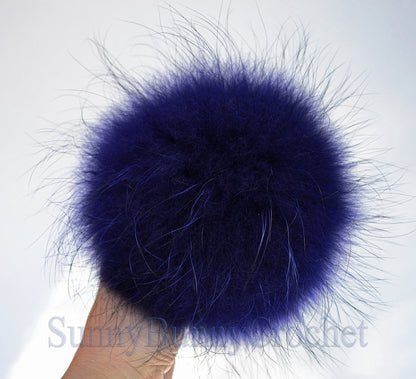 7" BLUE FUR POM Pom Keychain, Large Raccoon Bag Charm, Key Chain Charm, Raccoon Fur Pom Pom, Large Pom Pom, Fur Ball, Pendant Fur, Keyring