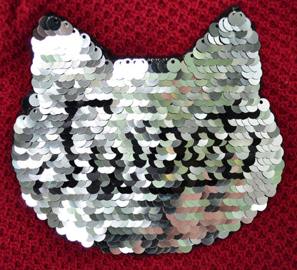 Women’s Cat Ear Beanie – Reversible Sequin Wool Blend Hat