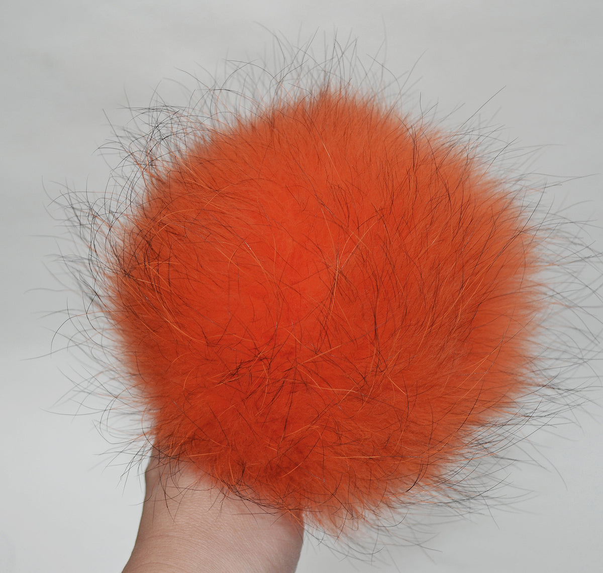 8" REAL FUR POM Pom Key chain, Fur Bag Charm, Key Chain Charm, Large Raccoon Fur Pom Pom, Orange Pom Pom, Fur Ball, Keyring, Raccoon Fur
